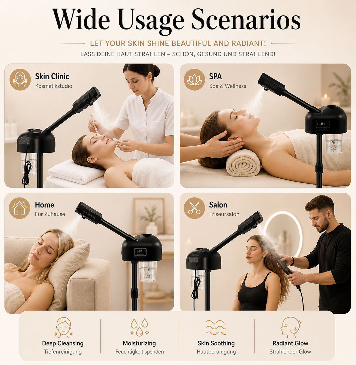 Nano Ionic Facial Steamer – Tiefenreinigung & intensive Feuchtigkeit