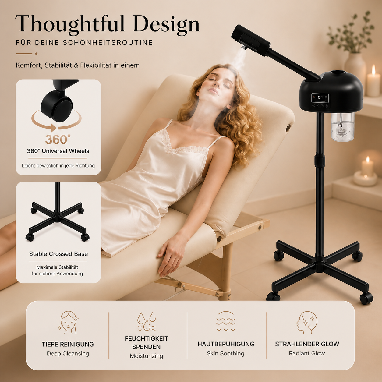 Nano Ionic Facial Steamer – Tiefenreinigung & intensive Feuchtigkeit