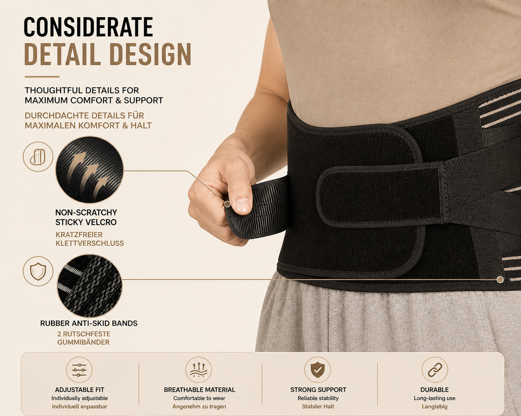Back Support Belt– Verstellbare Lendenstütze für Stabilität & Komfort