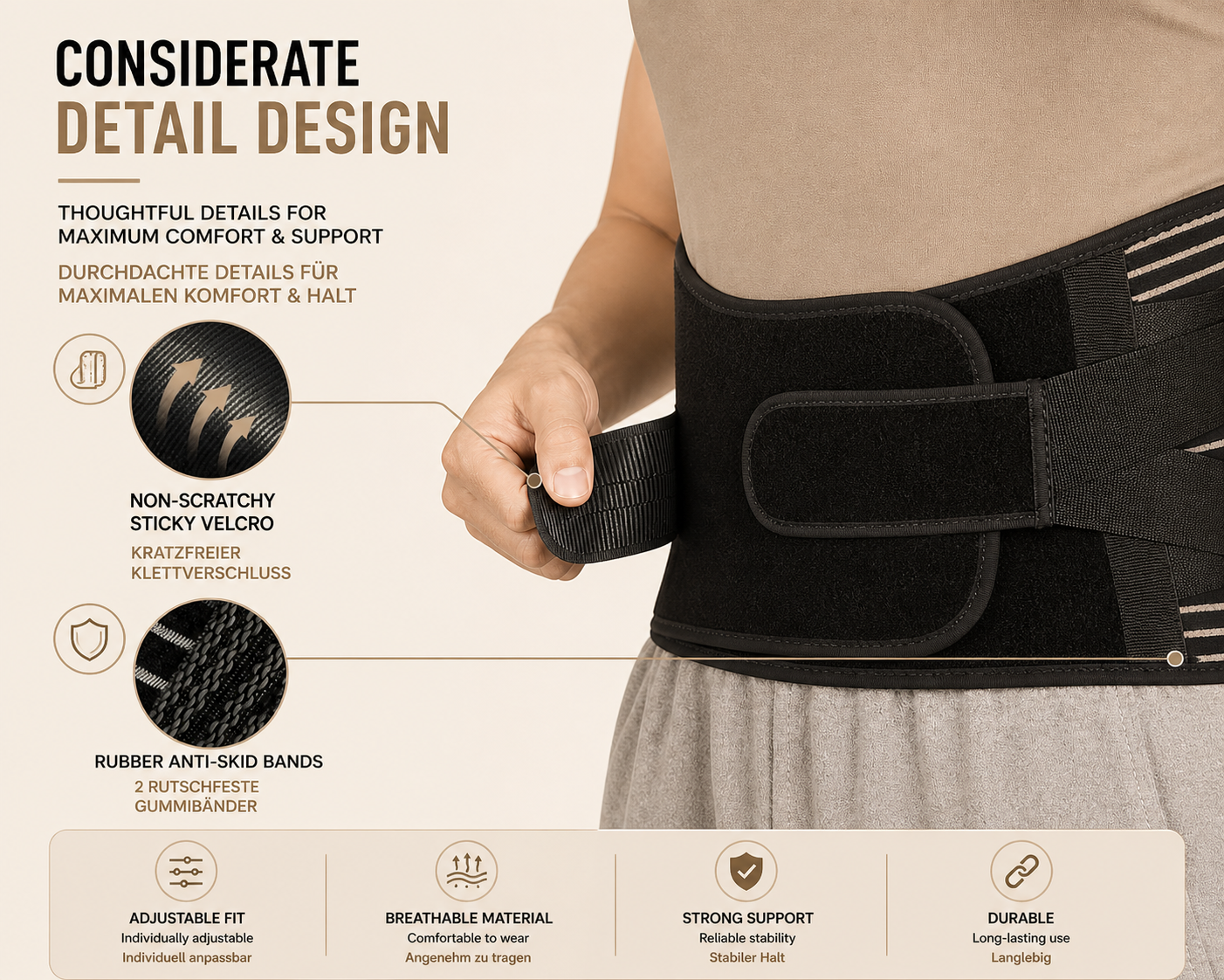 Back Support Belt– Verstellbare Lendenstütze für Stabilität & Komfort