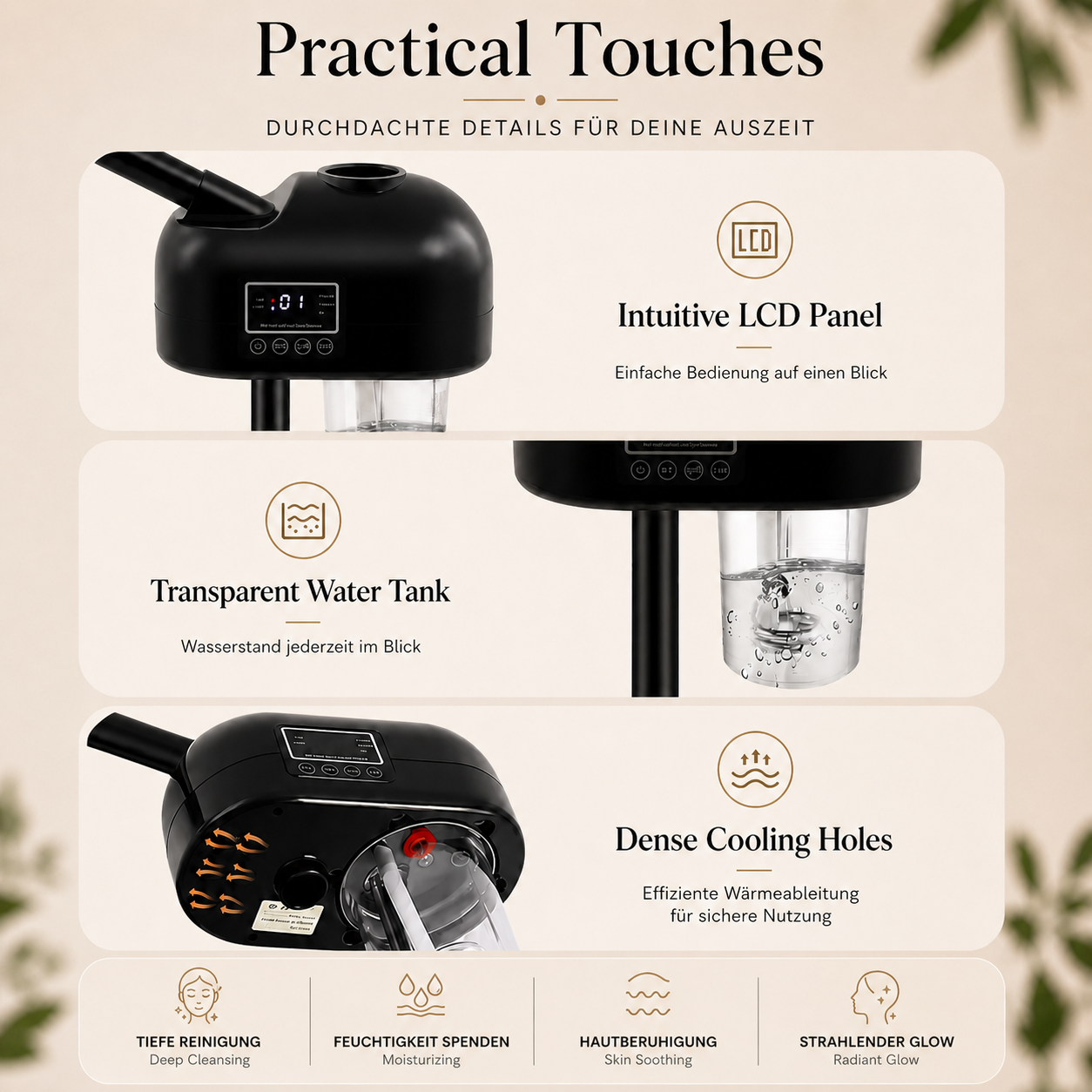 Nano Ionic Facial Steamer – Tiefenreinigung & intensive Feuchtigkeit