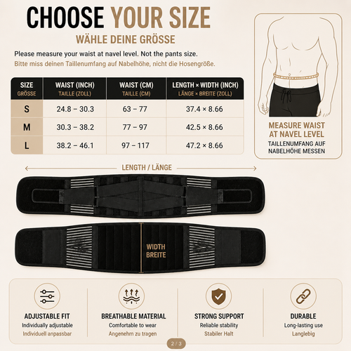 Back Support Belt– Verstellbare Lendenstütze für Stabilität & Komfort