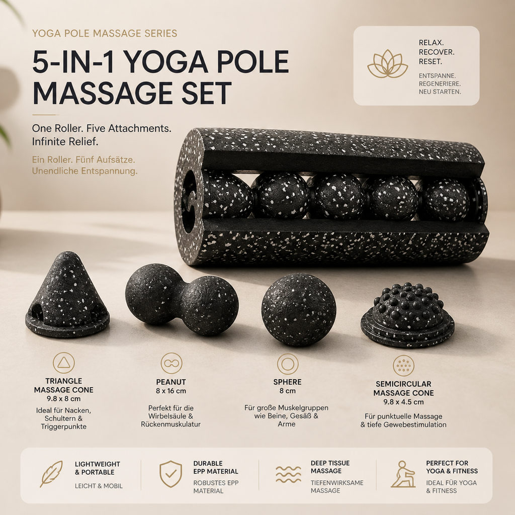 5-in-1 Faszienrolle für Yoga Workout