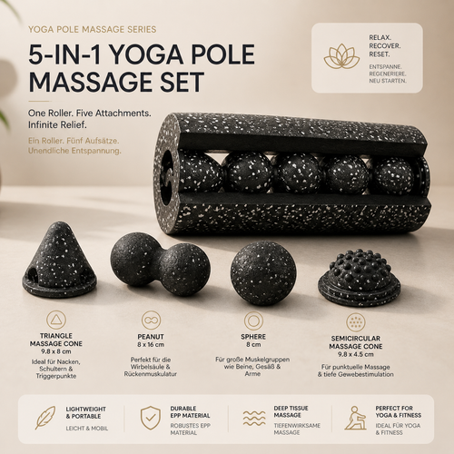 5-in-1 Faszienrolle für Yoga Workout